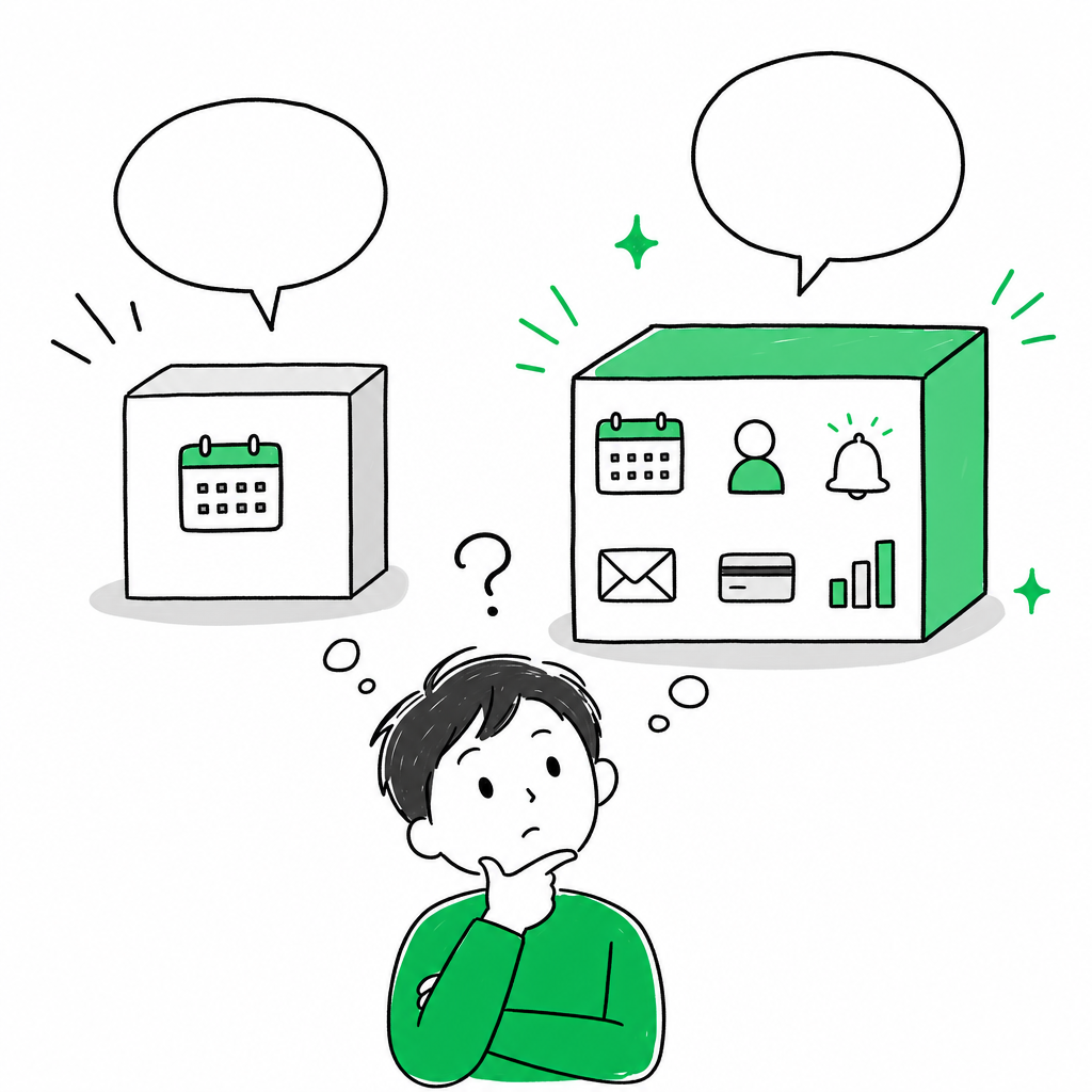 予約特化型か、配信・会員化までやる統合型か。